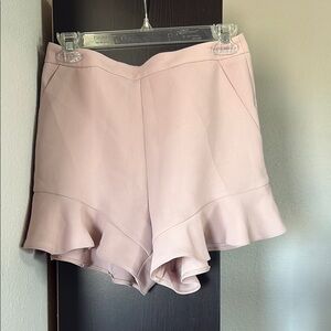 Topshop Women’s Size 6 Dusty Pink Ruffle Bottom Rear Zip Dress Shorts